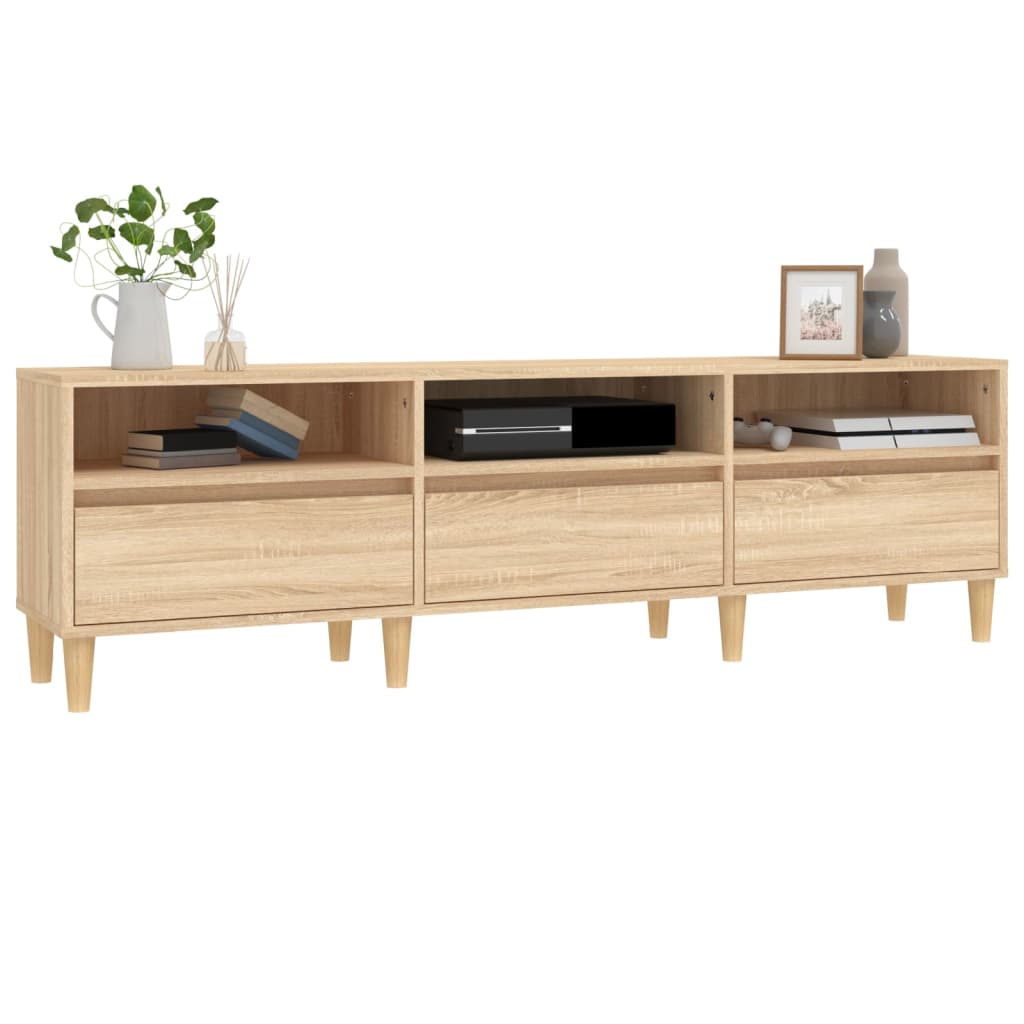 vidaXL Mueble de TV madera contrachapada roble Sonoma 150x30x44,5 cm - Image 4
