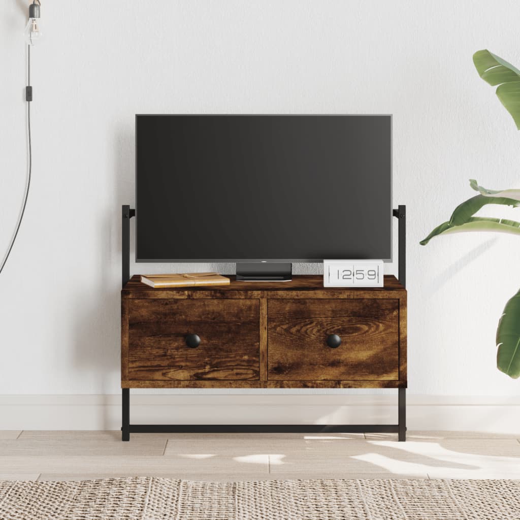 vidaXL Mueble de TV de pared roble ahumado 60,5x30x51 cm