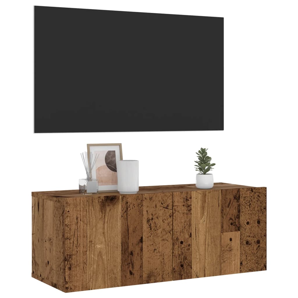 vidaXL Mueble de pared de TV madera ingeniería envejecida 80x30x30 cm