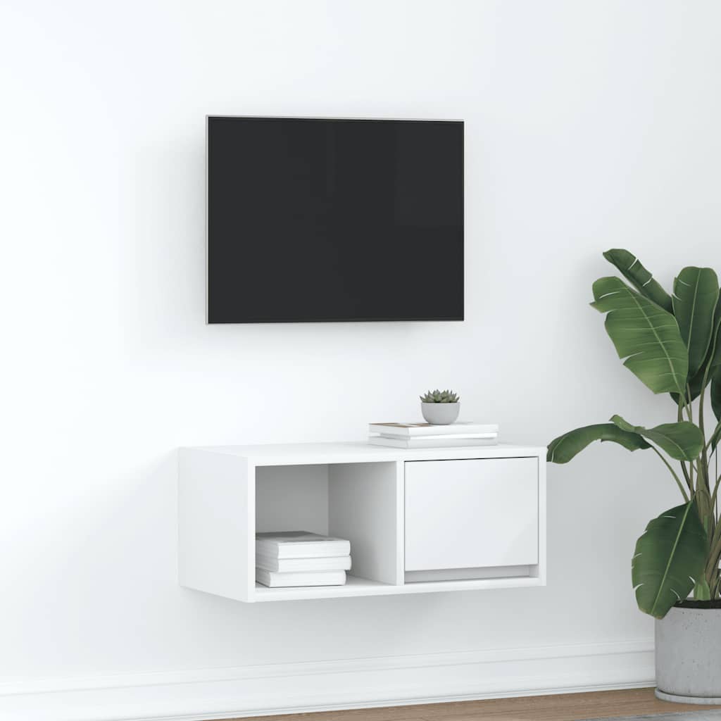 vidaXL Mueble de TV de madera de ingeniería blanco 60x31x25,5 cm