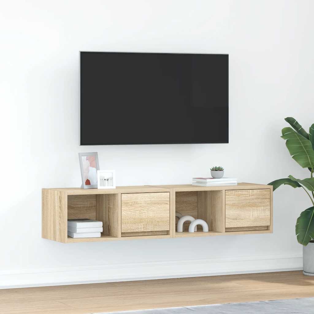 vidaXL Muebles de TV 2 uds madera ingeniería roble Sonoma 60x31x25,5cm