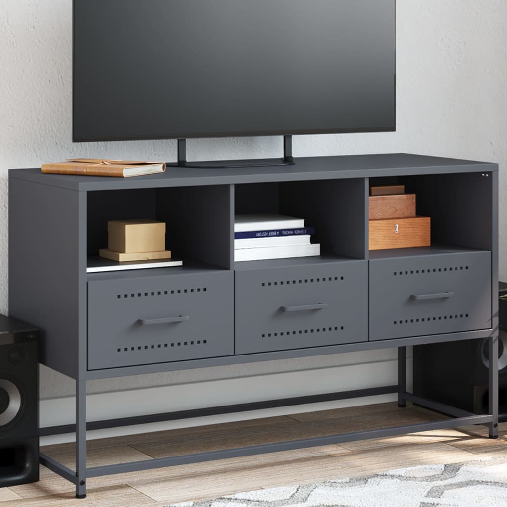 vidaXL Mueble para TV de acero gris antracita 100,5x39x60,5 cm