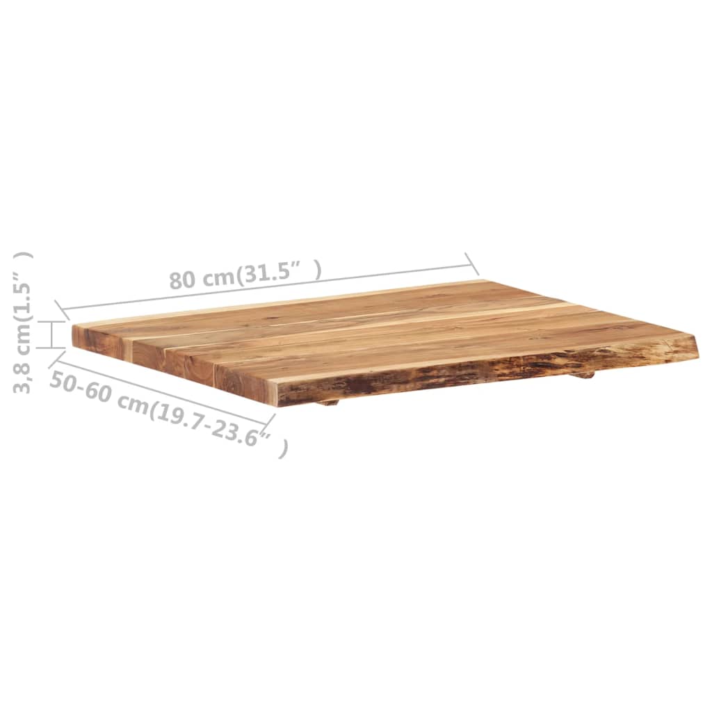 vidaXL Superficie de mesa de madera maciza de acacia 80x(50-60)x3,8 cm - Image 4