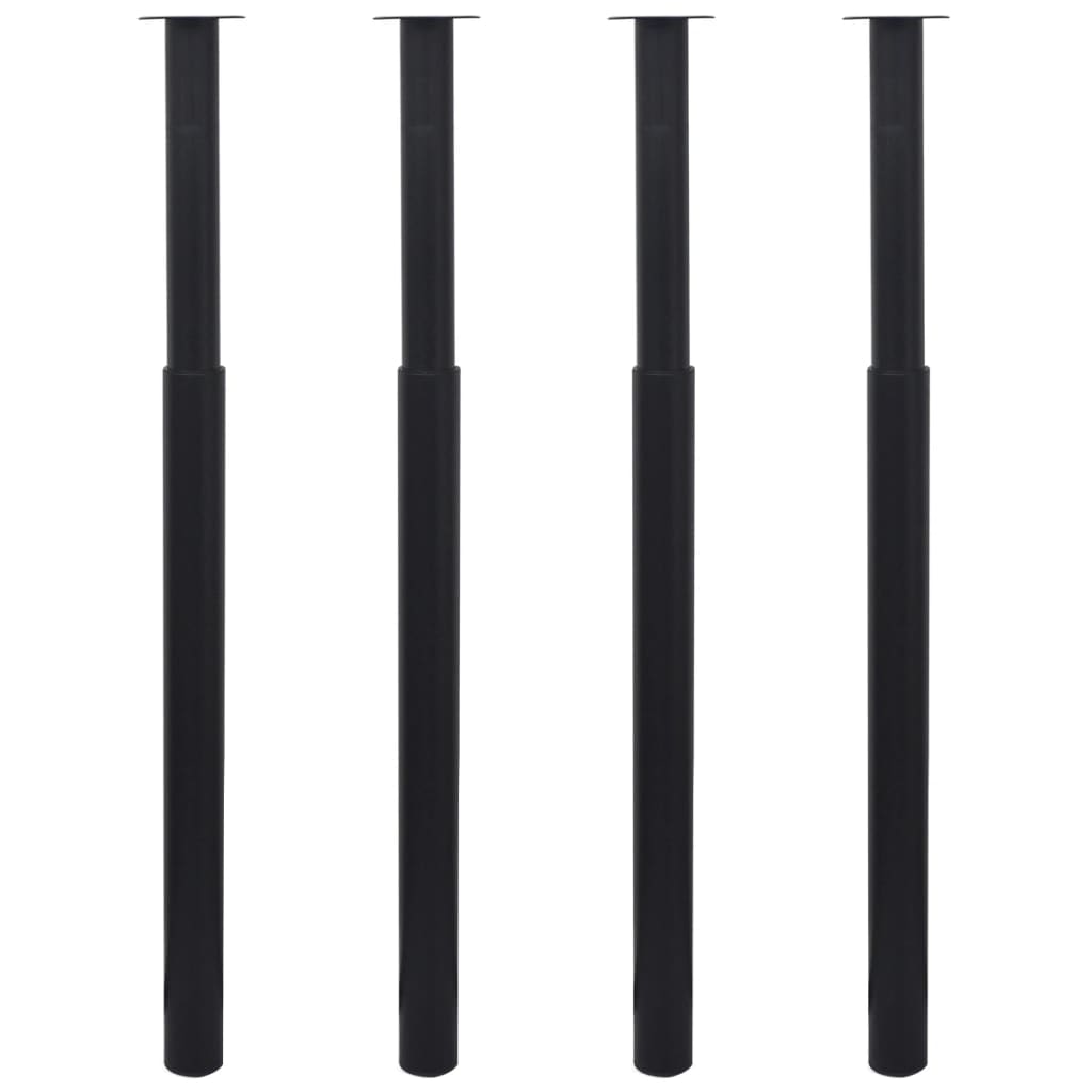 vidaXL Patas de mesa telescópicas 4 unidades negro 710 mm-1100 mm