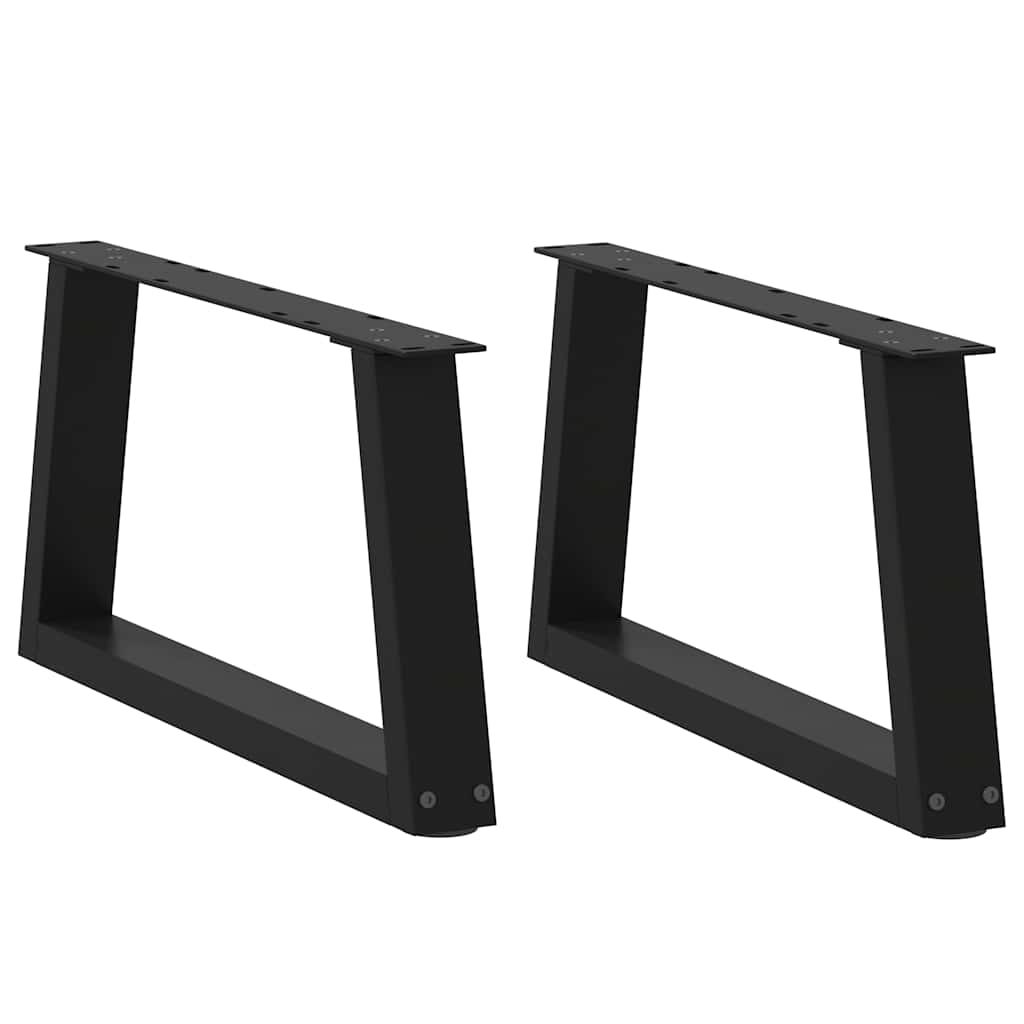 vidaXL Patas para mesa de centro en forma de V (2 unidades), color negro, 70 x (30-31,3) cm, acero