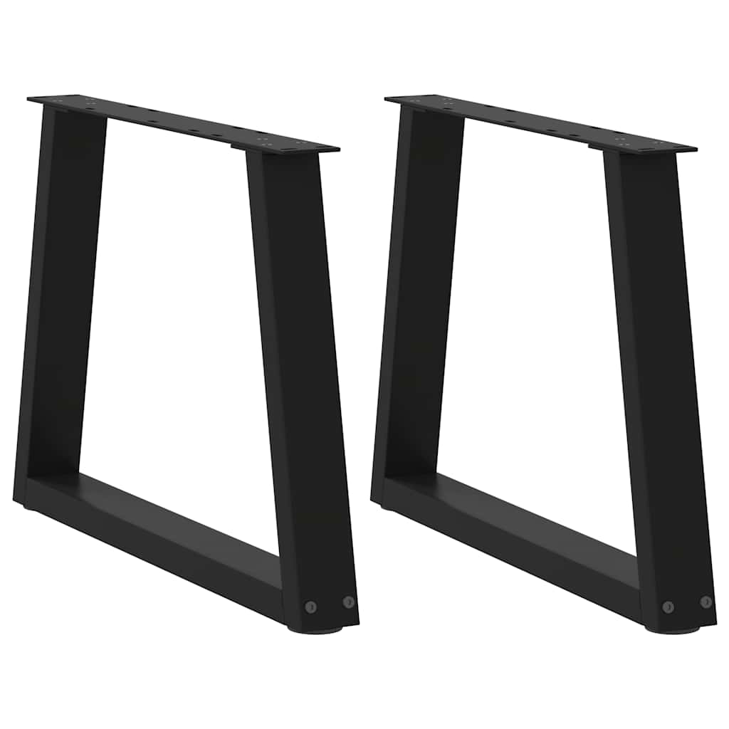 vidaXL Patas para mesa de centro en forma de V (2 unidades), color negro, 60 x (42-43,3) cm, acero
