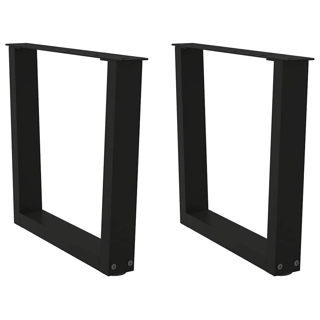 vidaXL Patas para mesa de centro en forma de V (2 unidades), color negro, 60 x (42-43,3) cm, acero