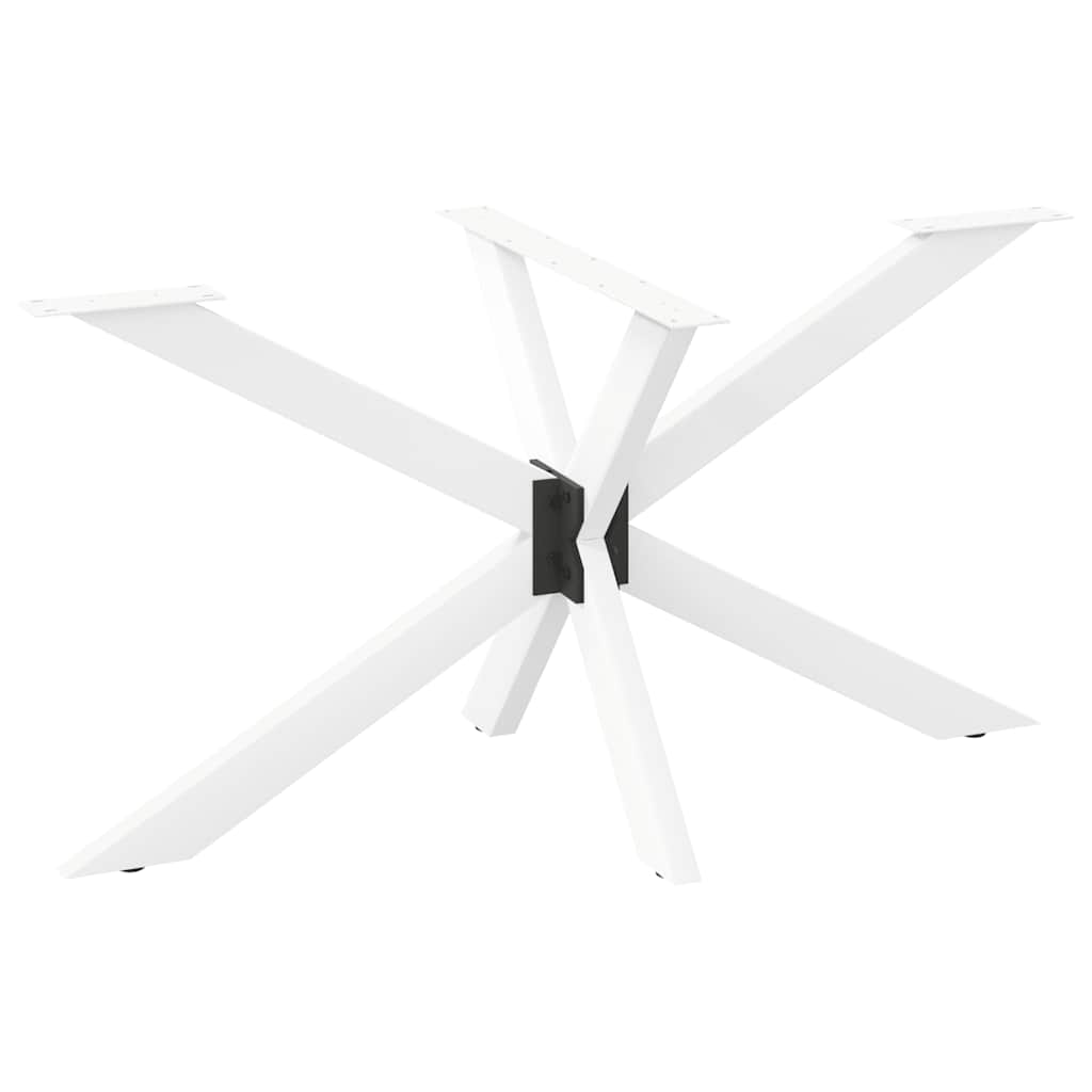 vidaXL Pata de mesa de comedor forma araña blanca 150x78x(72-73) cm acero