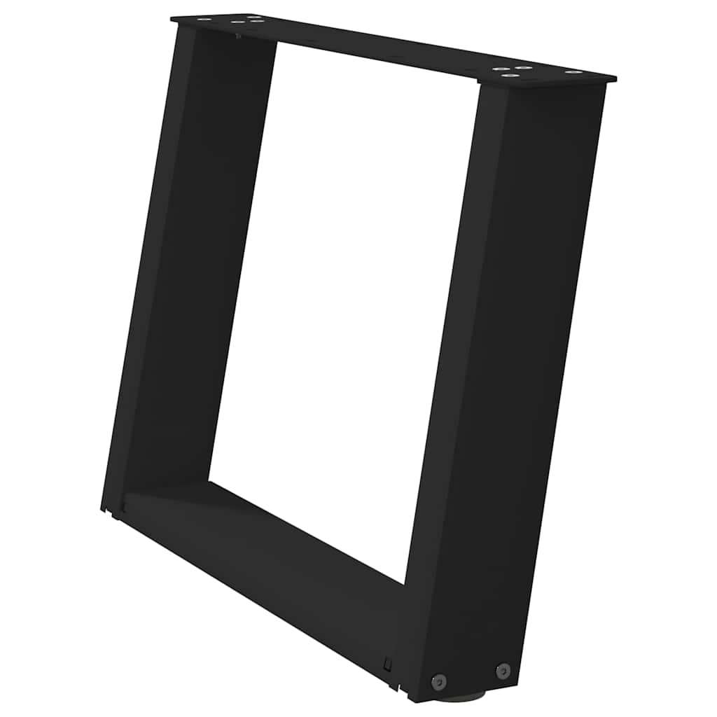 vidaXL Patas para mesa de centro en forma de U (2 unidades), color negro, 70 x (42-43) cm, acero - Image 4