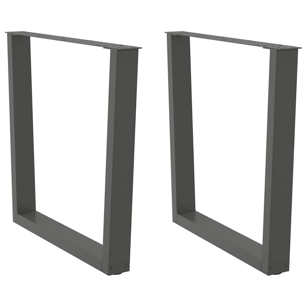 vidaXL Patas para mesa de comedor en forma de V (2 unidades), antracita, 90 x (72-73,3) cm, acero