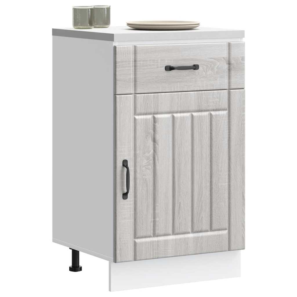 vidaXL Mueble bajo de cocina Lucca madera contrachapada gris sonoma