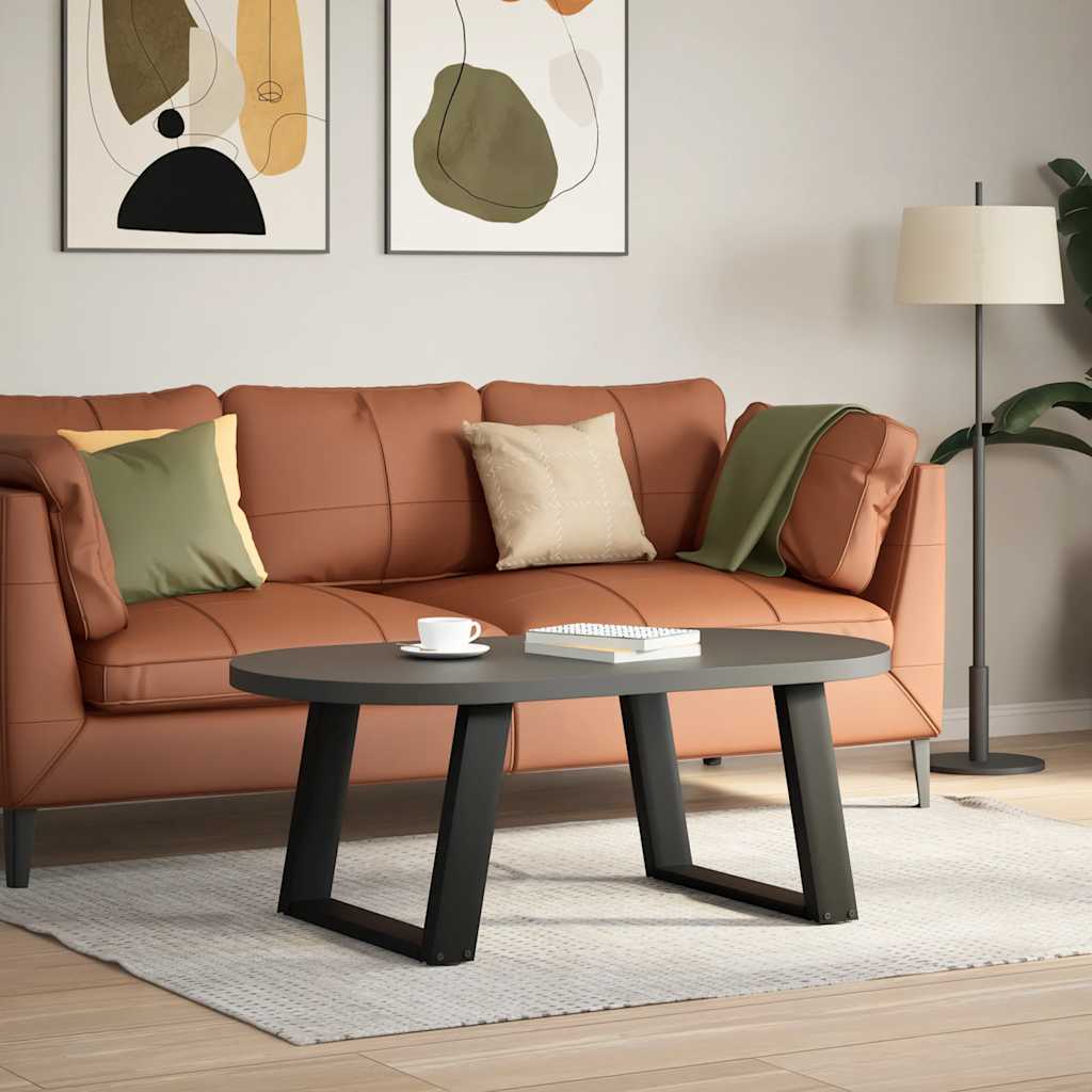 vidaXL Patas para mesa de centro en forma de U (2 unidades), color negro, 60 x (42-43) cm, acero - Image 3