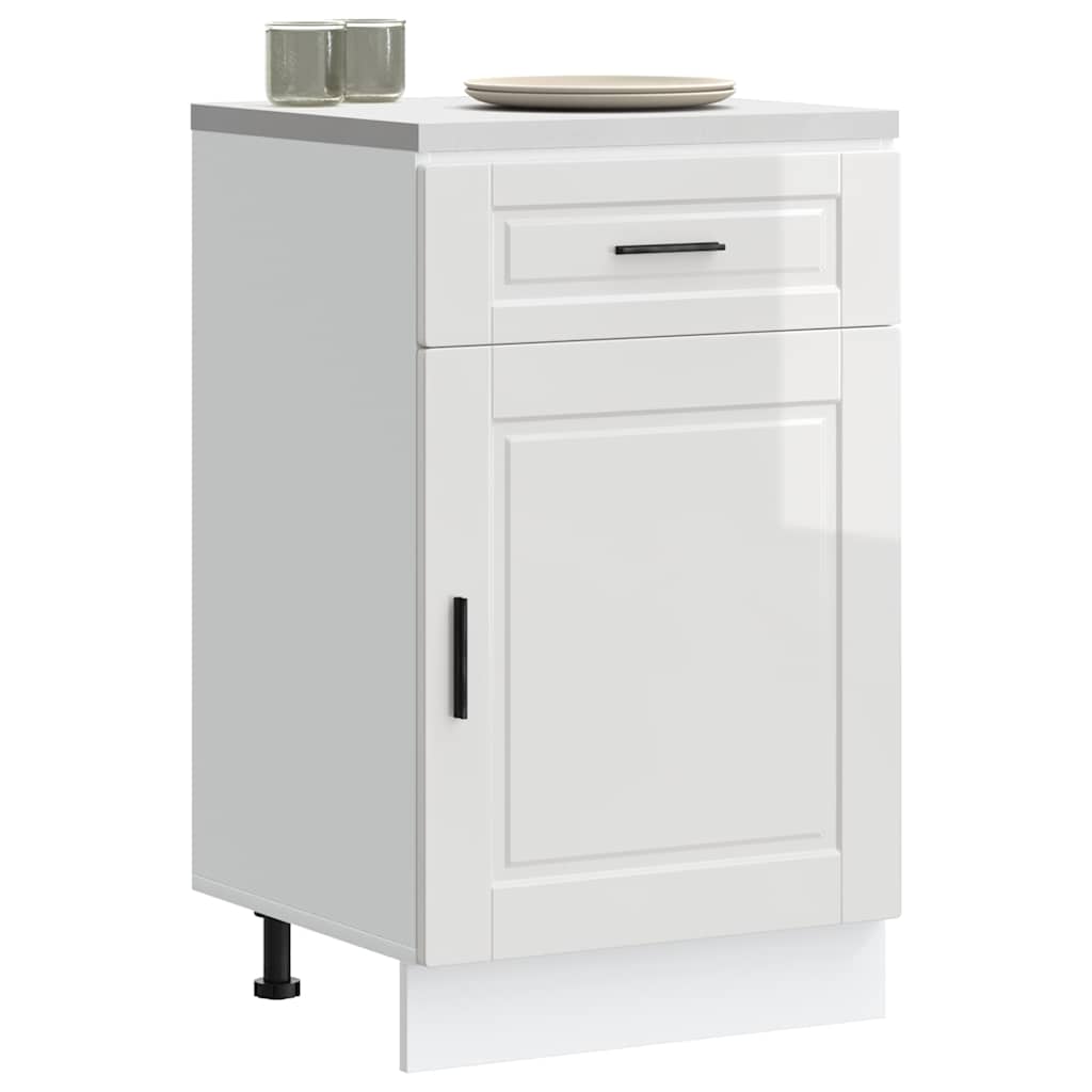 vidaXL Mueble bajo de cocina porto alto brillo blanco