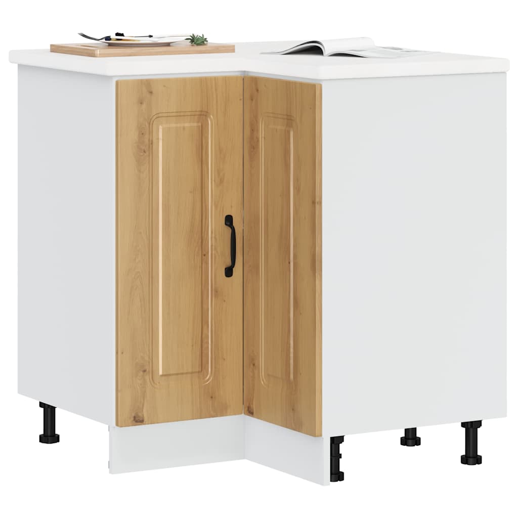 vidaXL Mueble bajo esquinero cocina Kalmar madera de roble artesanal