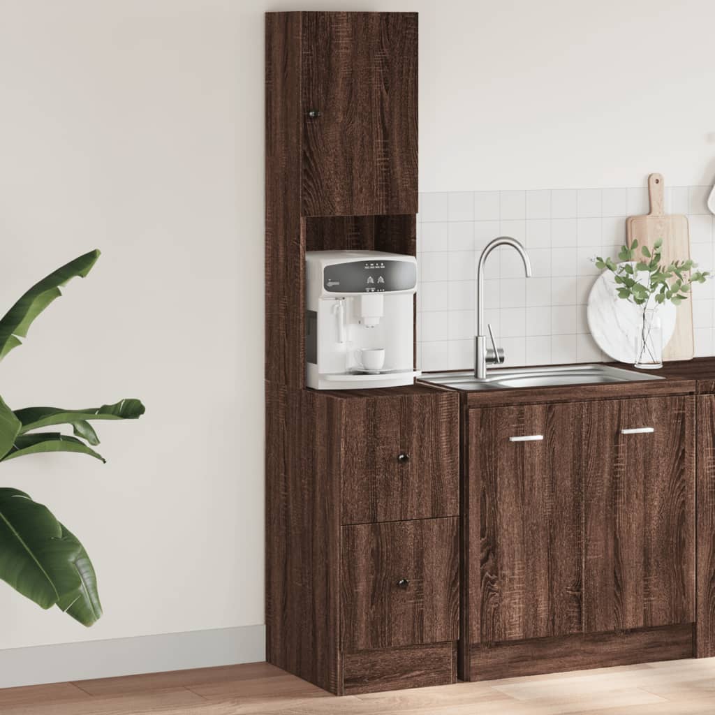 vidaXL Mueble de cocina madera ingeniería marrón roble 35x50x180 cm