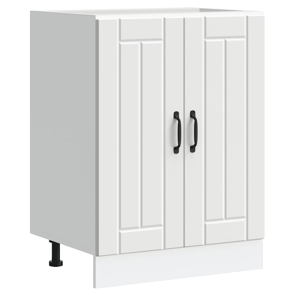 vidaXL Mueble bajo fregadero Lucca madera contrachapada blanca
