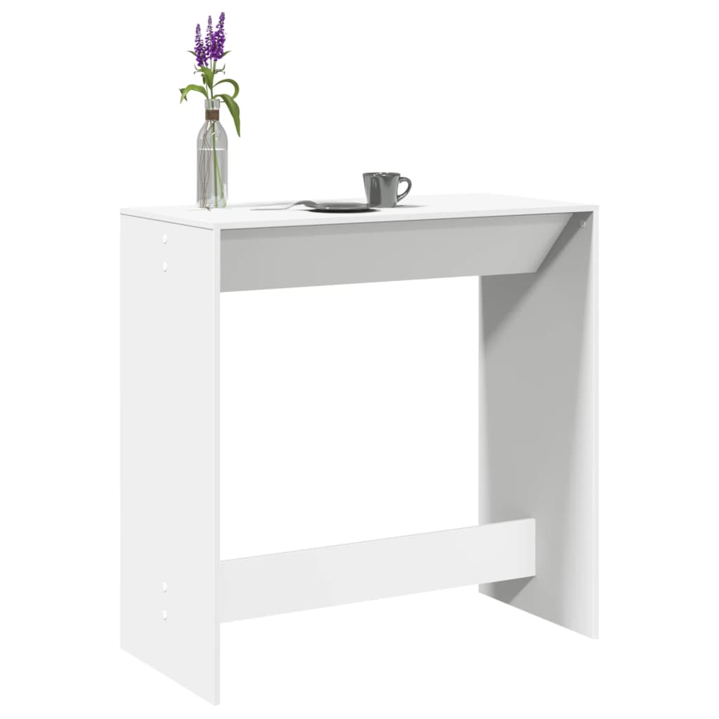 vidaXL Mesa alta de bar madera ingeniería blanca 102x50x103,5 cm