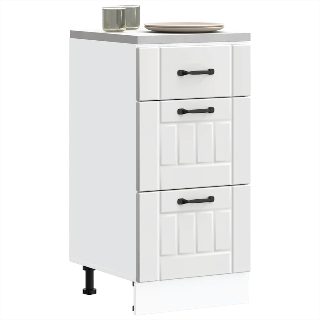 vidaXL Mueble bajo de cocina Lucca madera de ingeniería blanca