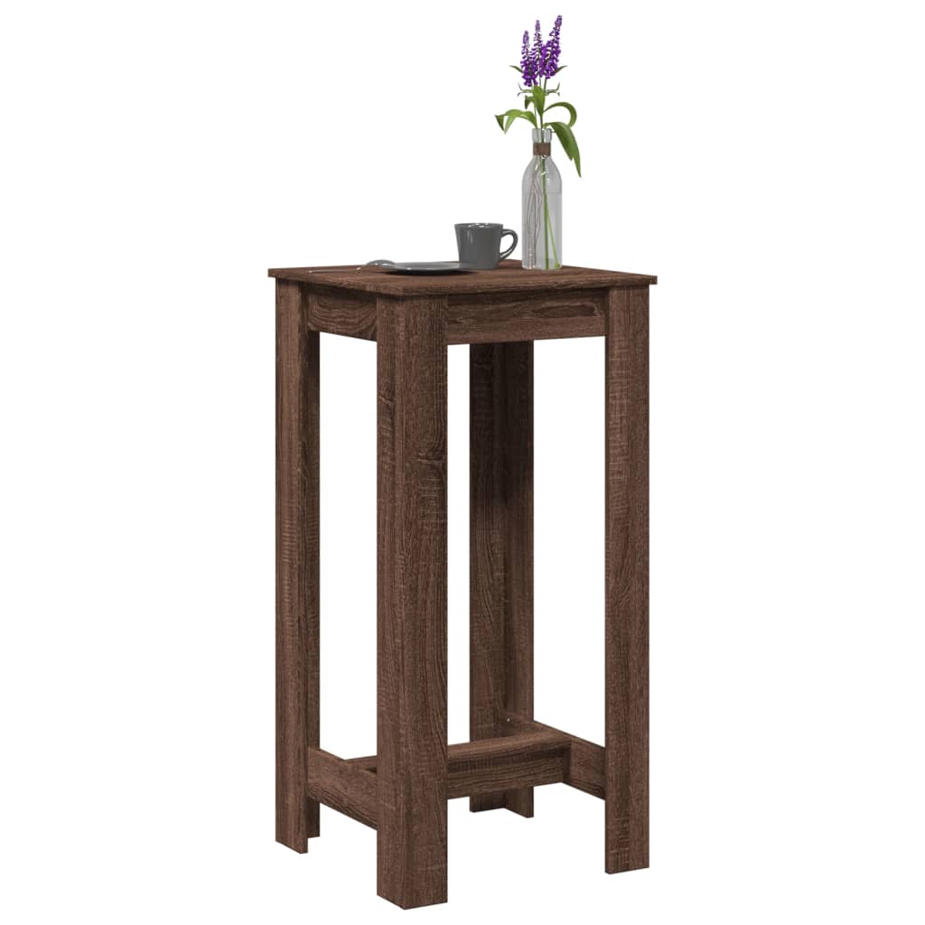 vidaXL Mesa alta de bar madera ingeniería marrón roble 51x50x103,5 cm