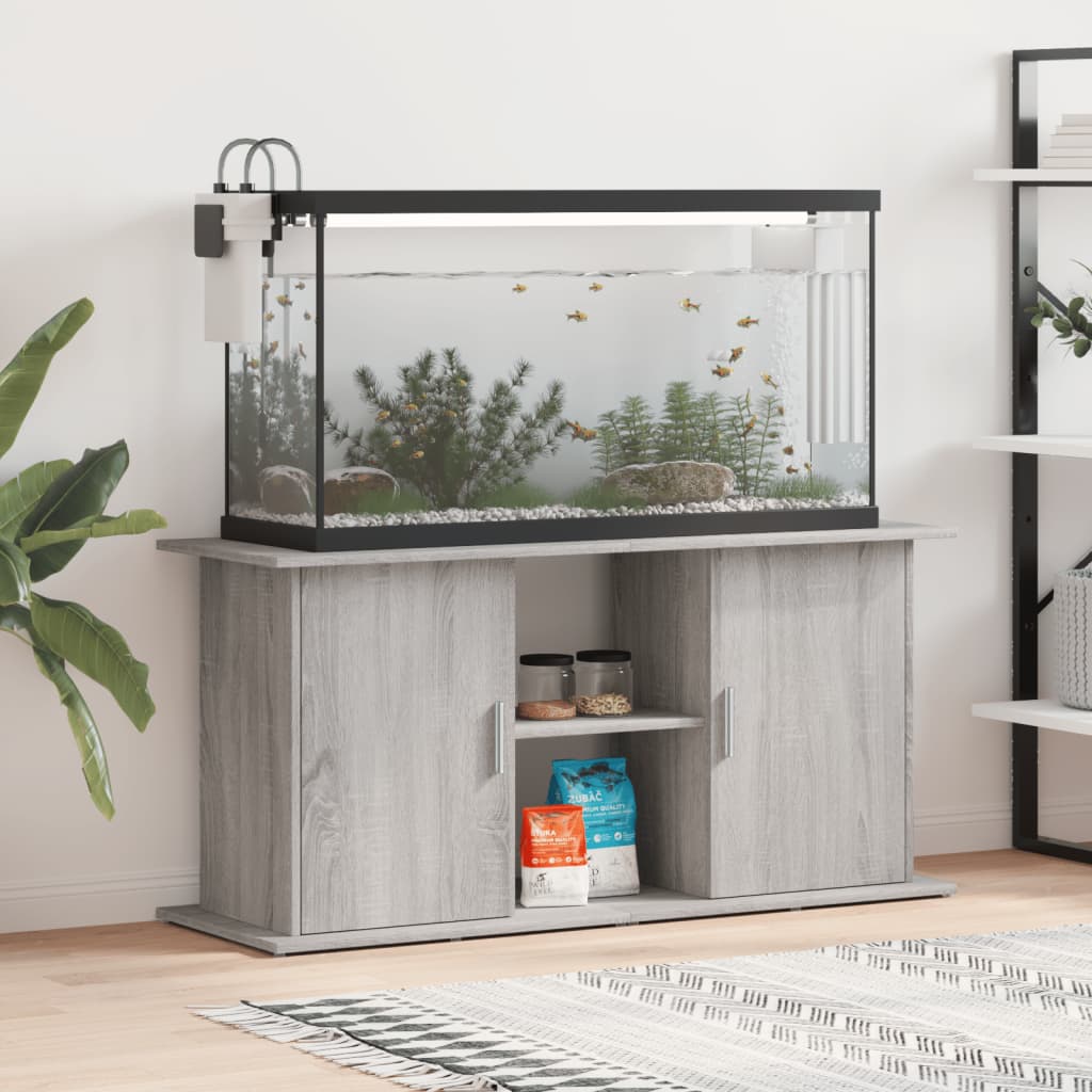 vidaXL Soporte para acuario madera ingeniería gris Sonoma 121x41x58 cm
