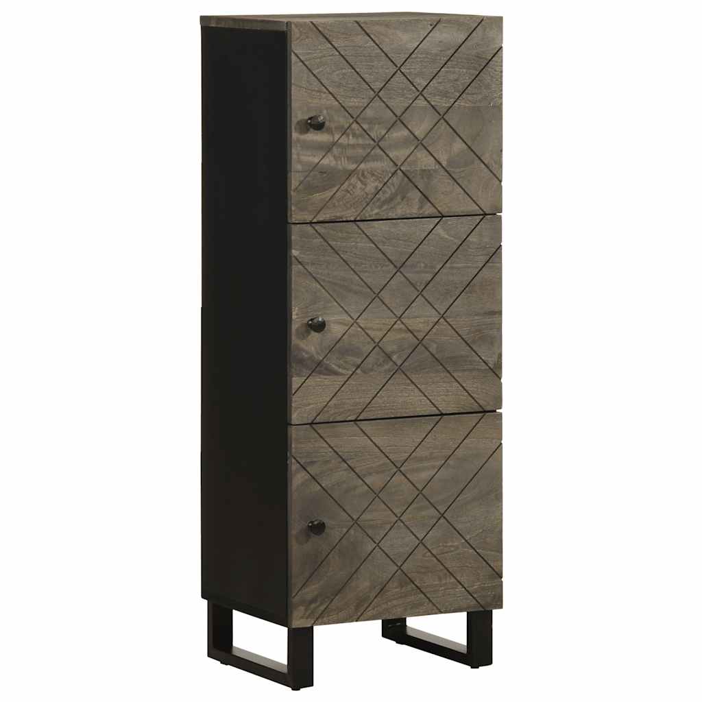 vidaXL Aparador alto madera maciza de mango negro 40x33x110 cm