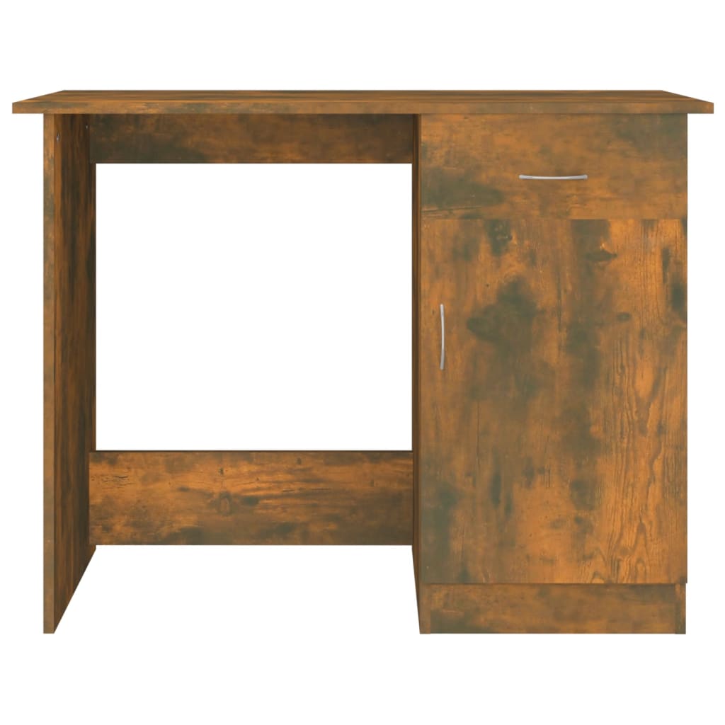 vidaXL Escritorio madera contrachapada roble ahumado 100x50x76 cm - Image 6