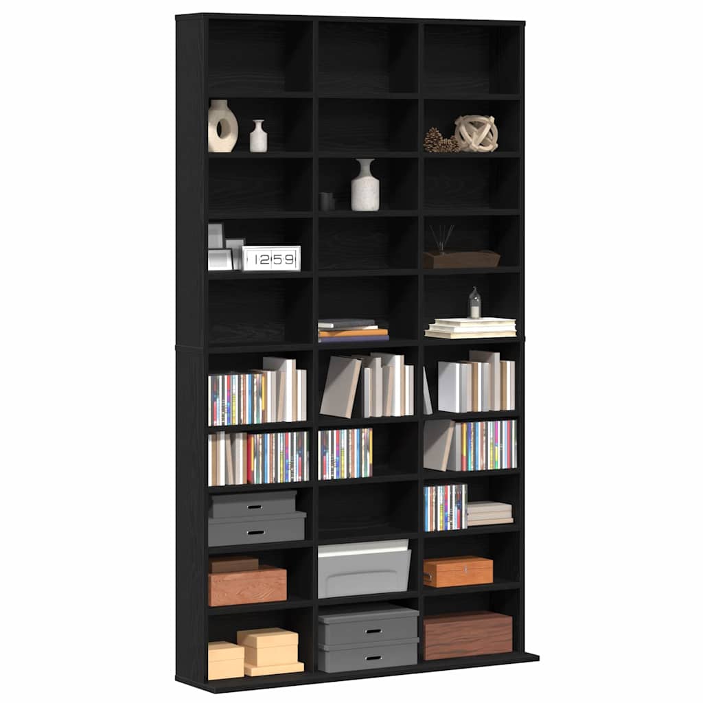 vidaXL Mueble para CD con estante Roble negro 101 x 23 x 177.5 cm - Image 3