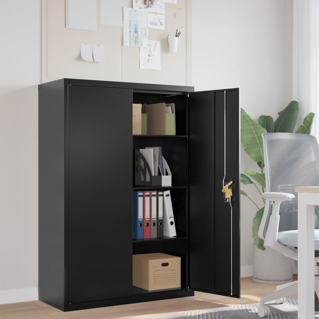 vidaXL Armario archivador de acero negro 90x40x140 cm
