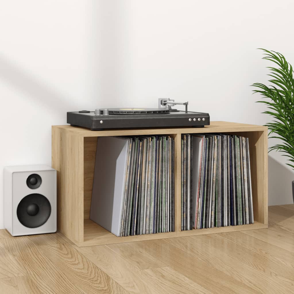 vidaXL Caja para discos de vinilo madera contrachapada 71x34x36 cm