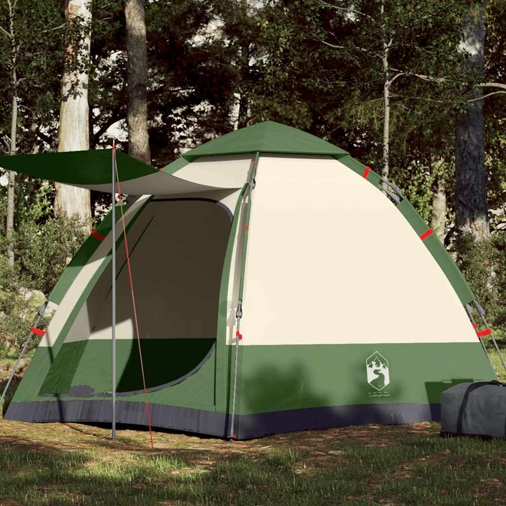 vidaXL Tienda de campaña familiar 4 personas apertura rápida verde