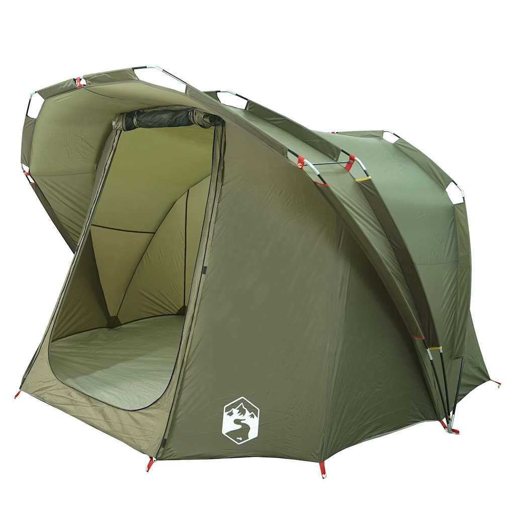 vidaXL Tienda de pesca 4 personas impermeable verde oliva - Image 4
