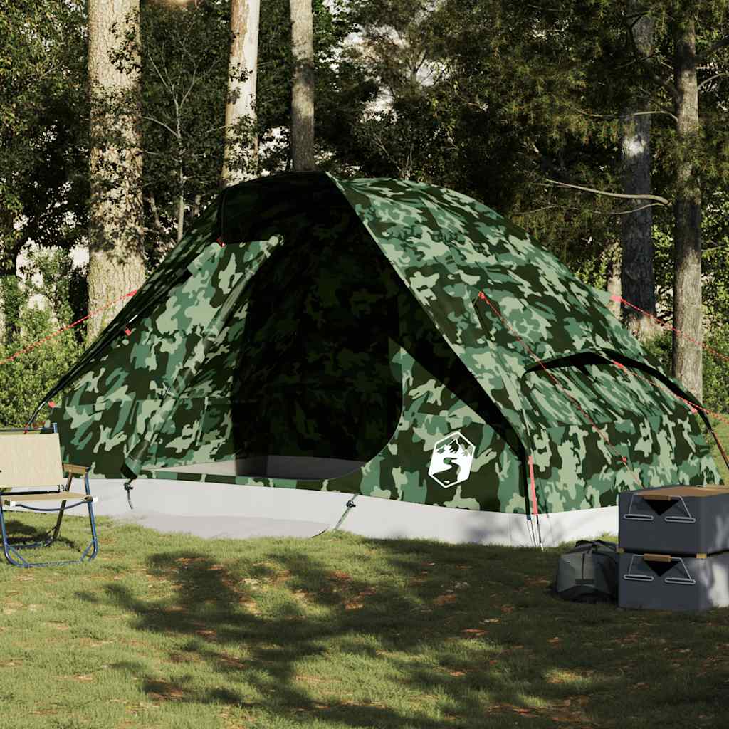 vidaXL Tienda campaña familiar iglú 6 personas impermeable camuflaje