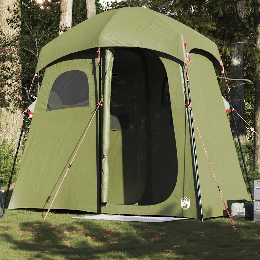 vidaXL Tienda de ducha para 2 personas impermeable verde oliva