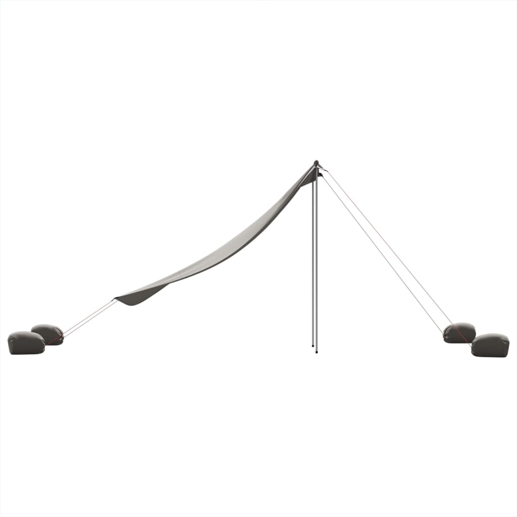 vidaXL Toldo de playa con anclas de arena gris 214x236 cm - Image 5