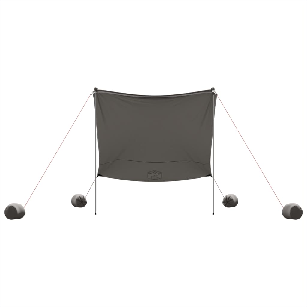 vidaXL Toldo de playa con anclas de arena gris 214x236 cm - Image 4