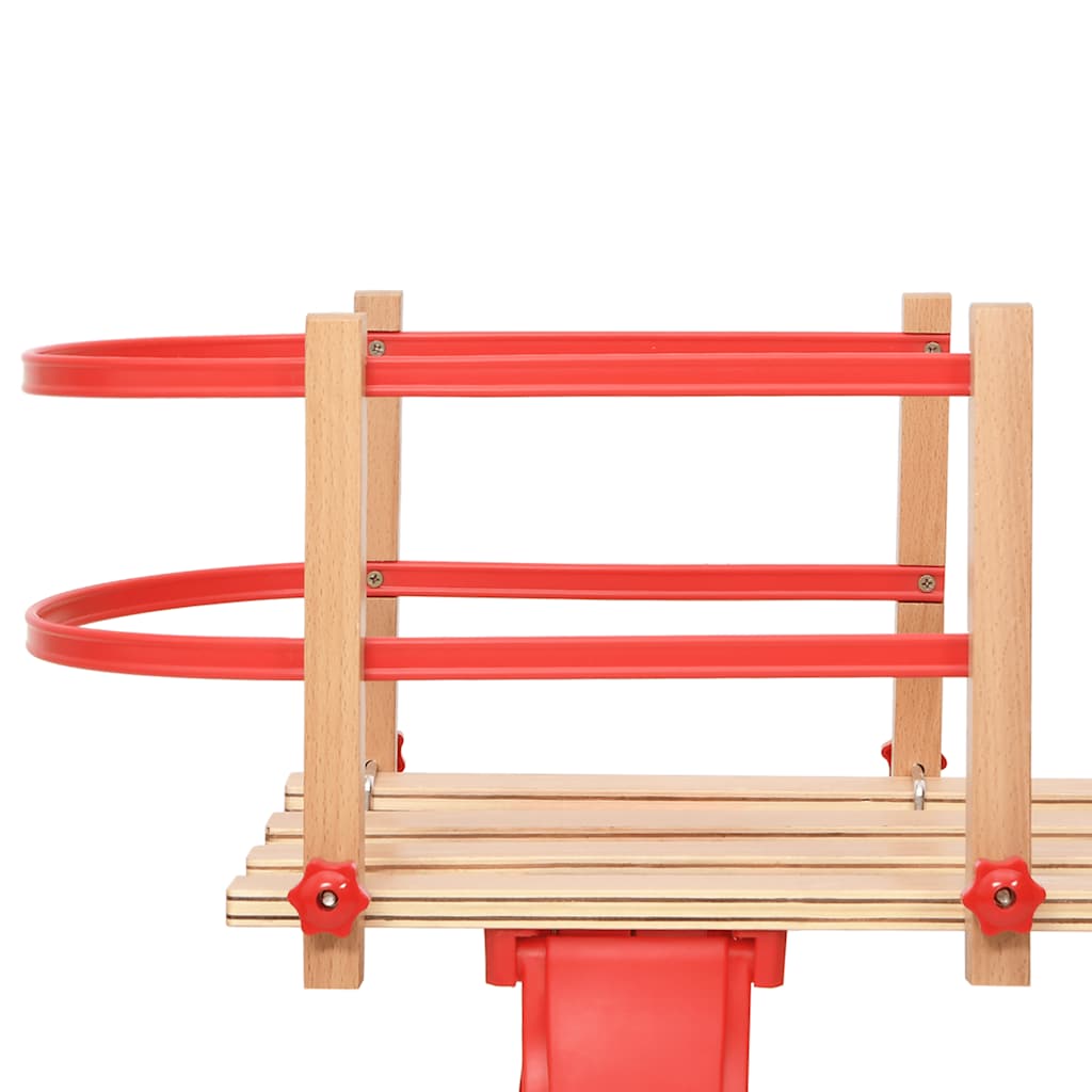 vidaXL Respaldo para trineo madera contrachapada rojo - Image 3