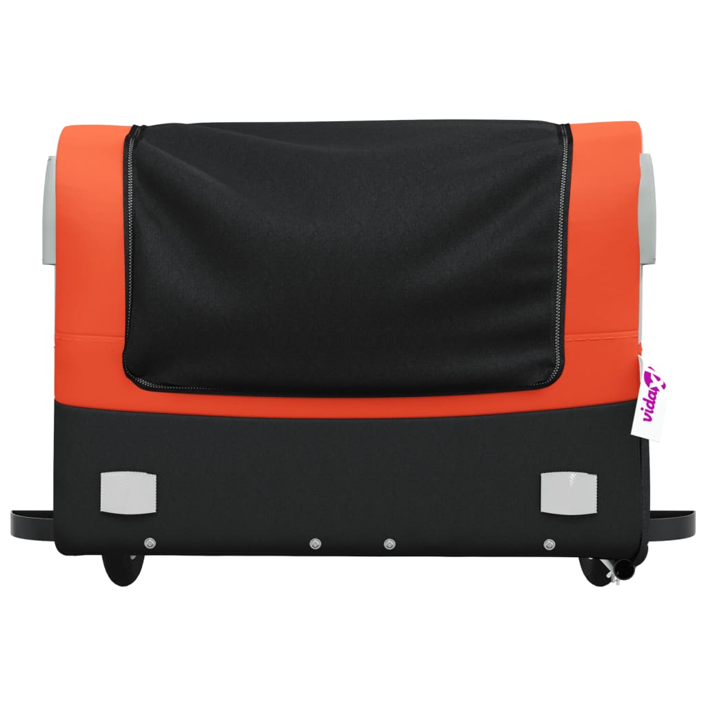 vidaXL Remolque para bicicleta hierro negro y naranja 45 kg - Image 6
