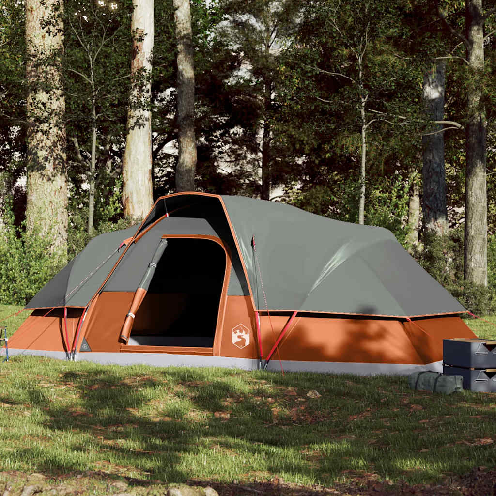 vidaXL Tienda familiar con cúpula para 9 personas impermeable naranja