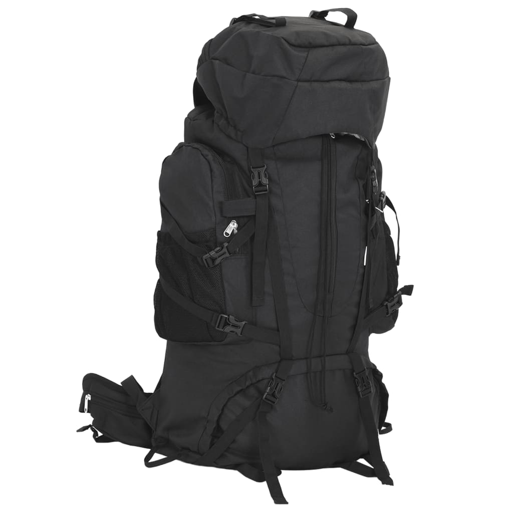 vidaXL Mochila de senderismo tela oxford negro 100 l