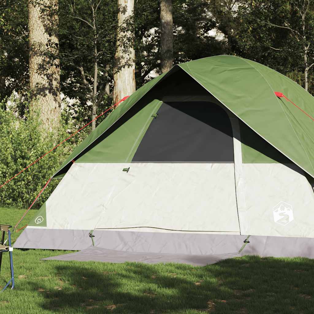 vidaXL Tienda de campaña familiar iglú 6 personas impermeable verde