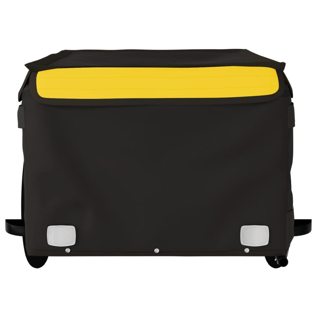 vidaXL Remolque para bicicleta hierro negro y amarillo 45 kg - Image 6