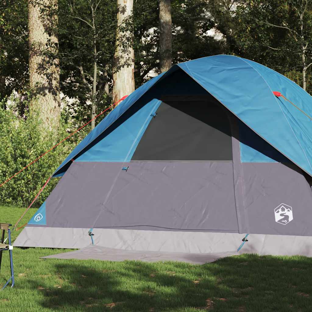vidaXL Tienda de campaña familiar iglú 6 personas impermeable azul