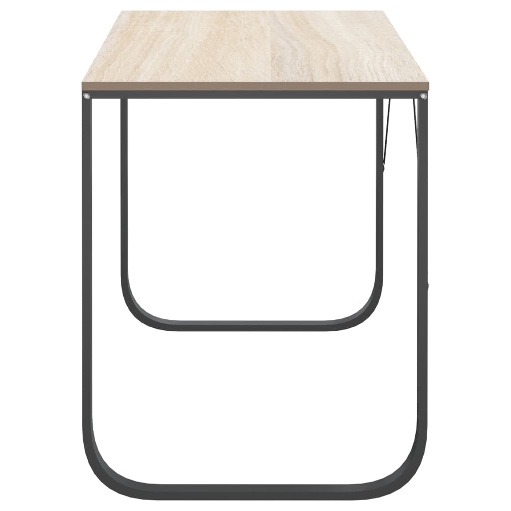 vidaXL Escritorio de ordenador madera de ingeniería negro y roble - Image 4