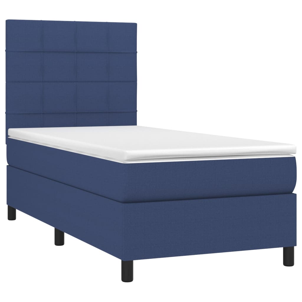 vidaXL Boxspringbett mit Matratze & LED Blau 80x200 cm Stoff - Image 3