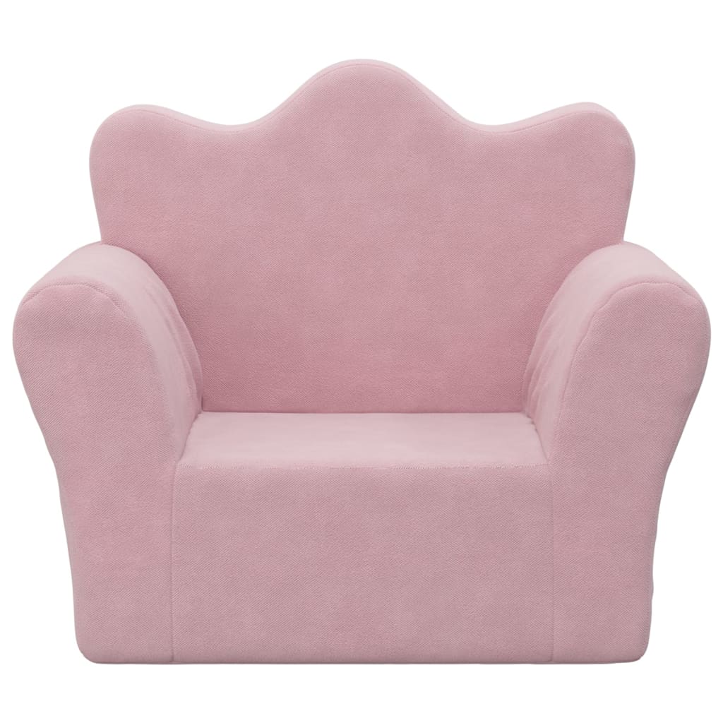 vidaXL Kindersofa Rosa Weich Plüsch - Image 3