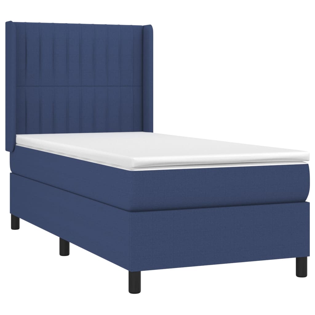vidaXL Boxspringbett mit Matratze & LED Blau 80x200 cm Stoff - Image 4