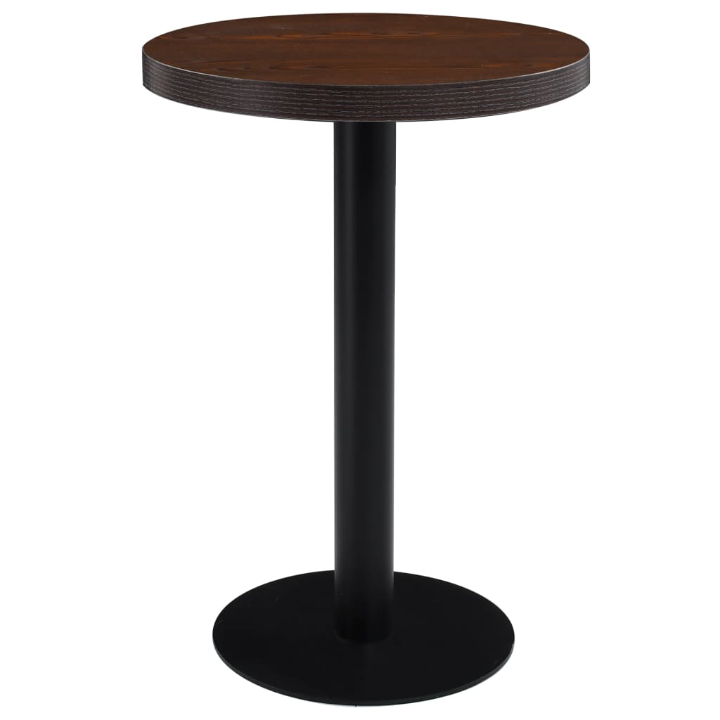 vidaXL Mesa de bistró MDF marrón oscuro 60 cm