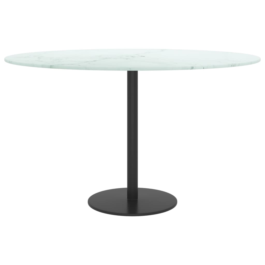 vidaXL Tablero de mesa diseño mármol vidrio templado blanco Ø70x0,8 cm - Image 3
