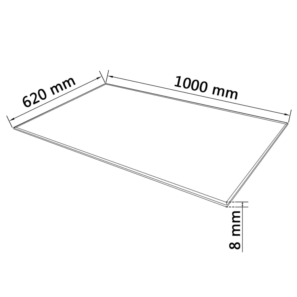vidaXL Tablero de mesa de cristal templado cuadrado 1000x620 mm - Image 4