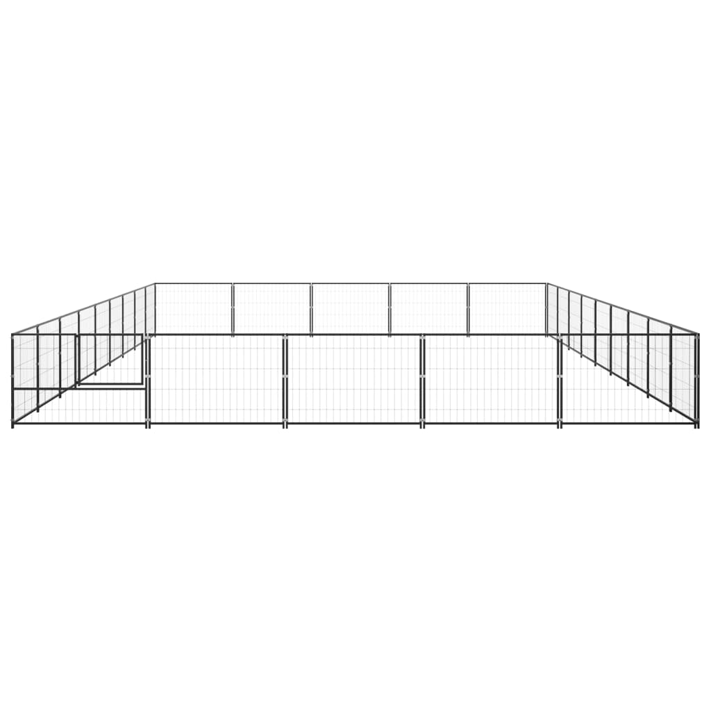 vidaXL Perrera acero 45 m² negra - Image 3